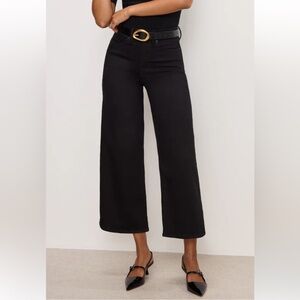 Good American Good Waist Palazzo Crop Wide-Leg Jeans